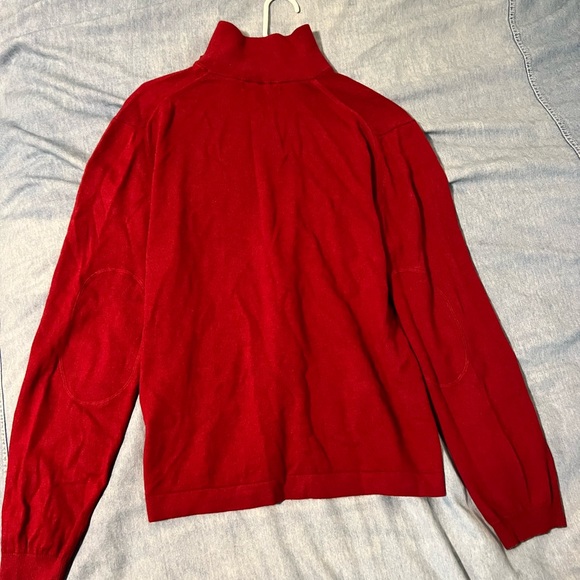 Banana Republic silk cashmere zip T sweater. Red. Mens medium. - Picture 6 of 9